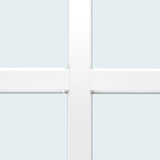 Standardsprosse 26 mm: Abstandhalter deuten Glas­teilung an, Sprosse außen aufgeklebt, weiß